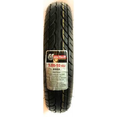 Покрышка (безкамерка) 3.00-10 (42 J 6005) MotoTech (Тайвань)
